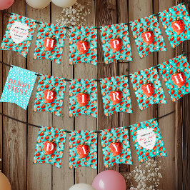 Retro Floral Strawberry Niedlich Berry 1. Geburtst Wimpelkette