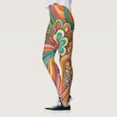Retro Floral & Swirl Frauen Leggings (Links)