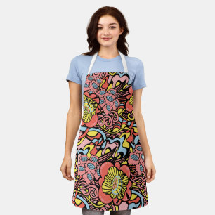 Retro Floral Swirl Schürze