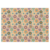 Retro Floral Tablecloth 60s Pastel Style Accent Tischdecke (Vorderseite (Horizontal))
