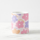 Retro Floral Teacher Geschenk für eine begehrende  Kaffeetasse (Mittel)