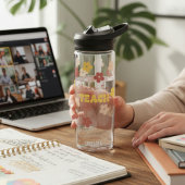 Retro Floral Teacher Trinkflasche