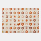 Retro Floral Terracotta Beige Geschirrtuch (Horizontal)