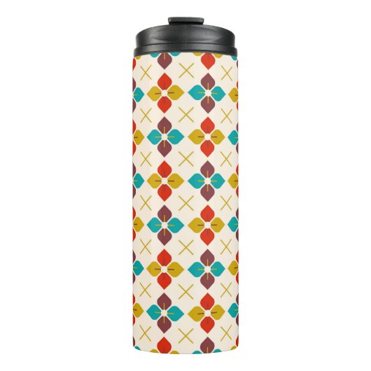 Retro Floral Thermosbecher (Vorderseite)