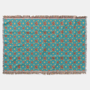 Retro Floral- und Polka-Punkte auf der Aquamarinen Decke