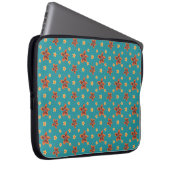 Retro Floral und Polkas auf Aquamarinem Laptop-Sie Laptopschutzhülle (Vorne Rechts)