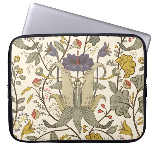 Retro floral vertikal nahtlos Design. Laptopschutzhülle (Vorderseite)