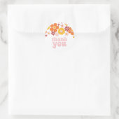 Retro Floral Vielen Dank Sticker (Tasche)
