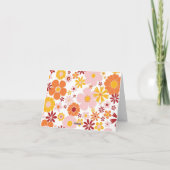 Retro Floral Vielen Dank Sticker Dankeskarte (Rückseite)