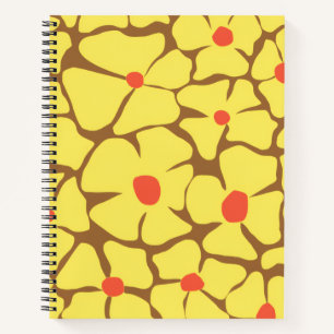 Retro Floral Vintag Gelbe Blume Notizblock