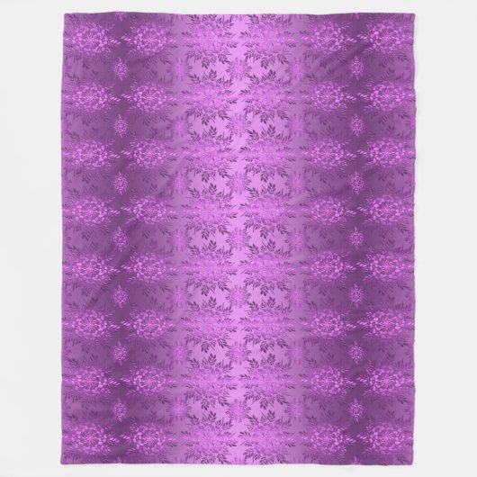 Retro Floral Violet Design Fleecedecke (Vorderseite)