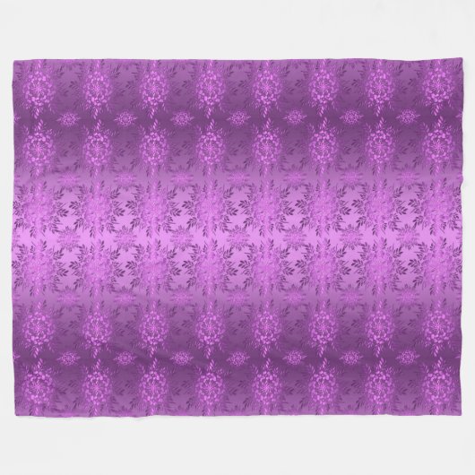 Retro Floral Violet Design Fleecedecke (Vorderseite (Horizontal))