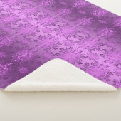 Retro Floral Violet Design Sherpadecke (3/4)
