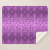 Retro Floral Violet Design Sherpadecke (Vorderseite (Horizontal))