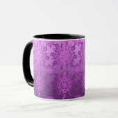 Retro Floral Violet Design Tasse (Vorderseite Links)
