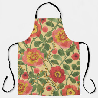 Retro Floral Wasserfarbe: Zeitlose Eleganz Schürze