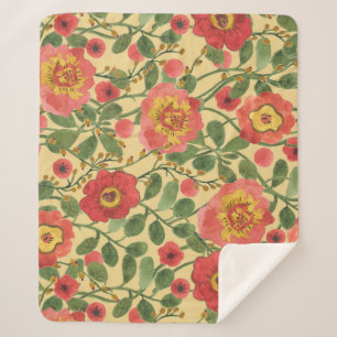 Retro Floral Wasserfarbe: Zeitlose Eleganz Sherpadecke