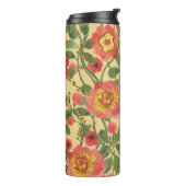 Retro Floral Wasserfarbe: Zeitlose Eleganz Thermosbecher (Nach links gedreht)