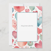 Retro Floral Watercolor Foto Valentine's Day Card Mitteilungskarte (Rückseite)