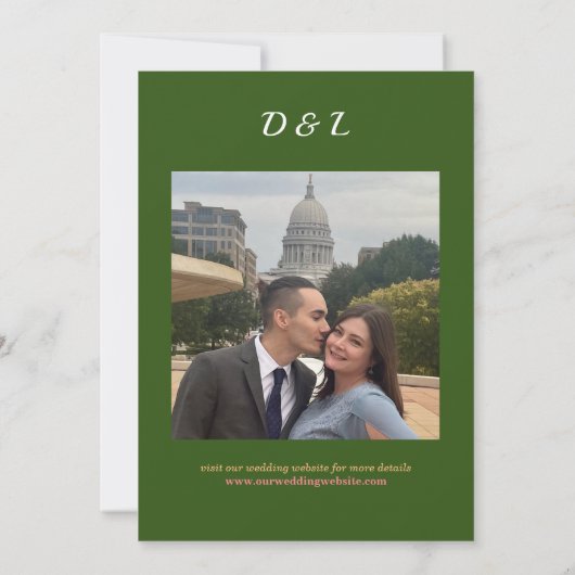 Retro Floral Wedding Save the Date (Rückseite)