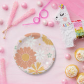 Retro Floral Wild Blume Geburtstagspult Pappteller (Party)