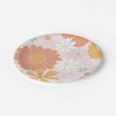 Retro Floral Wild Blume Geburtstagspult Pappteller (Schrägansicht)