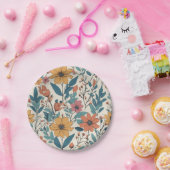 Retro Floral Wild Blume Muster Pappteller (Party)