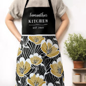 Retro Floral Women's Name Schürze