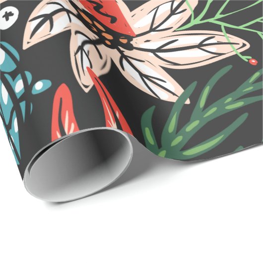 Retro-Floral Wrapping Paper Geschenkpapier (Rolleneckpunkt)