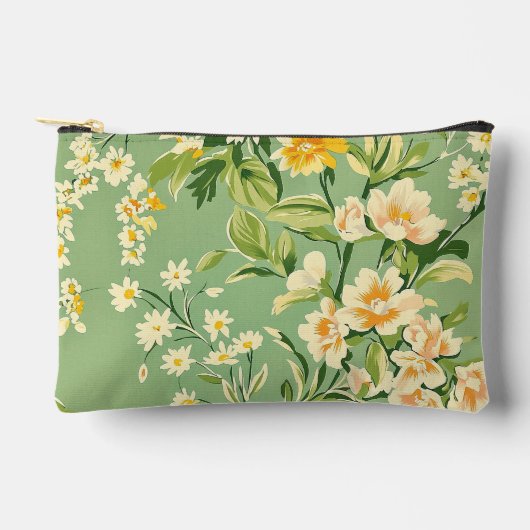 Retro Floral Zubehörtasche (Vorderseite)