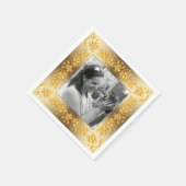 Retro florale goldene Rahmen. Serviette (Ecke)