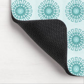 Retro florale Mousepad, Aquamarin Mousepad (Ecke)
