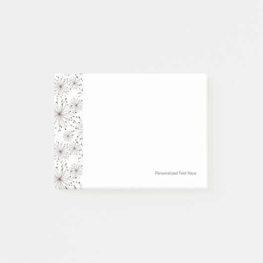 Retro-floraler Hintergrund Post-it Klebezettel (Vorderseite)