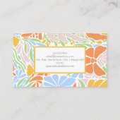 Retro floraler Rahmen Visitenkarte (Rückseite)