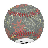 Retro-florales Monogramm Muster 2 Baseball (Rückseite)
