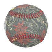 Retro-florales Monogramm Muster 2 Baseball (Vorderseite)