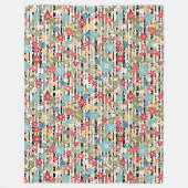 Retro, florales Retro Fleecedecke (Vorderseite)