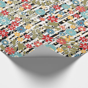 Retro, florales Retro Geschenkpapier