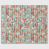 Retro, florales Retro Geschenkpapier (Flach)