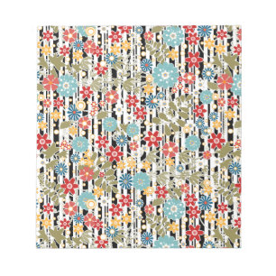 Retro, florales Retro Notizblock