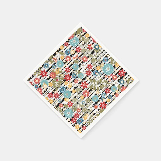 Retro, florales Retro Serviette (Ecke)