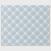 Retro Florals Berry Blues Polka Dot Geschenkpapier (Flach)
