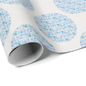 Retro Florals Berry Blues Polka Dot Geschenkpapier (Rolleneckpunkt)