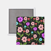 Retro Florals Magnet (Vorderseite/Rückseite)