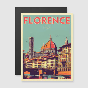 Retro Florence, Firenze italy Reisegeschenke Magnetkarte