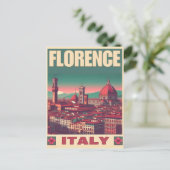 Retro Florence, Firenze italy Reisegeschenke Postkarte (Stehend Vorderseite)