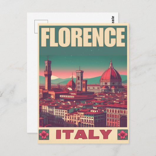 Retro Florence, Firenze italy Reisegeschenke Postkarte (Vorne/Hinten)