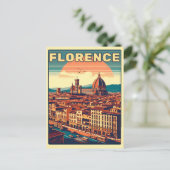 Retro Florence, Firenze italy Reisegeschenke Postkarte (Stehend Vorderseite)