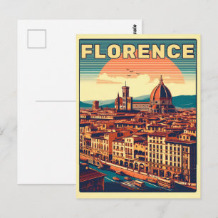 Retro Florence, Firenze italy Reisegeschenke Postkarte