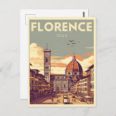 Retro Florence, Firenze italy Reisegeschenke Postkarte (Vorne/Hinten)